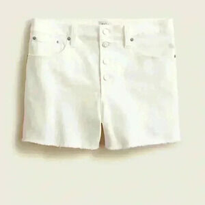 NWT JCrew White, Hi-Rise, Button Fly Denim Shorts, Size 37